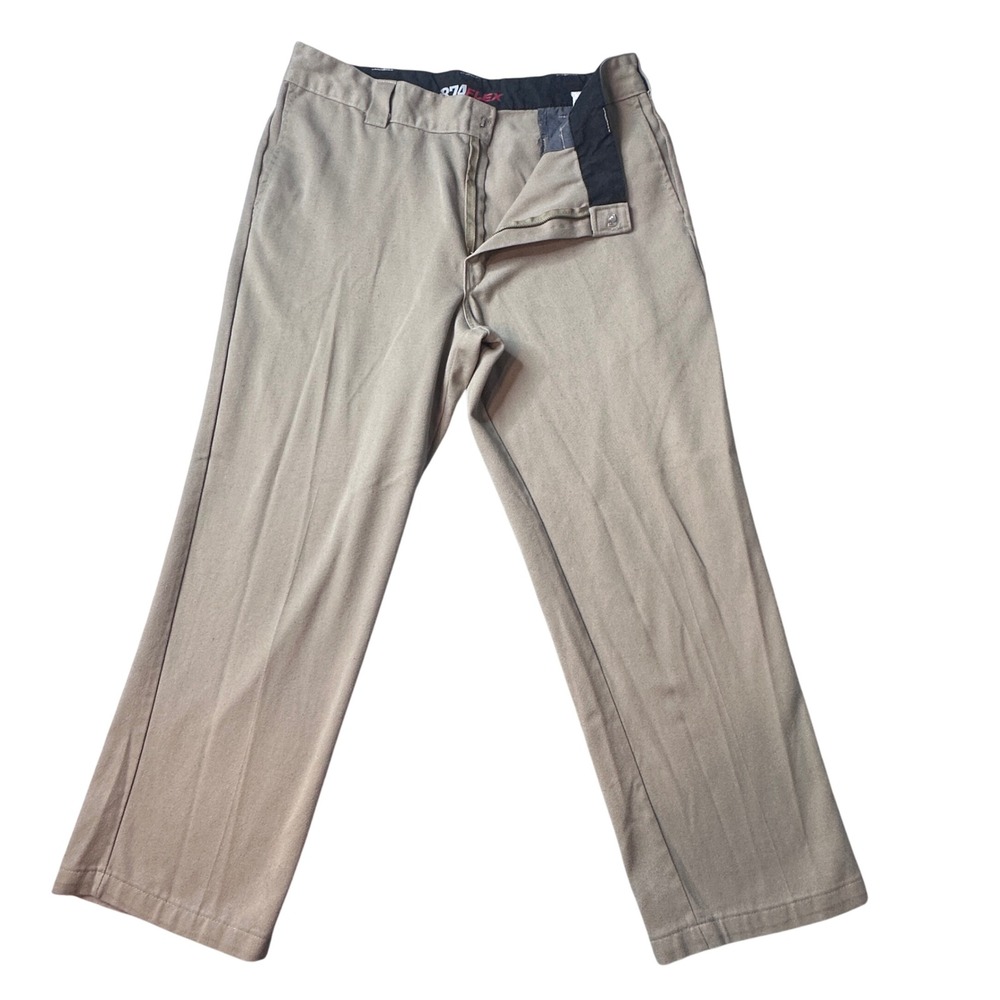 Dickies Pants Mens 40x30 (38x28) Khaki 874 Flex Original Fit‎ Work Trousers Tan